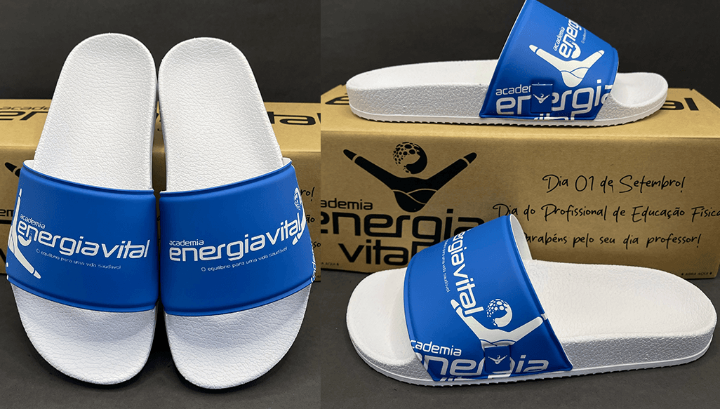 Chinelos personalizados para academias